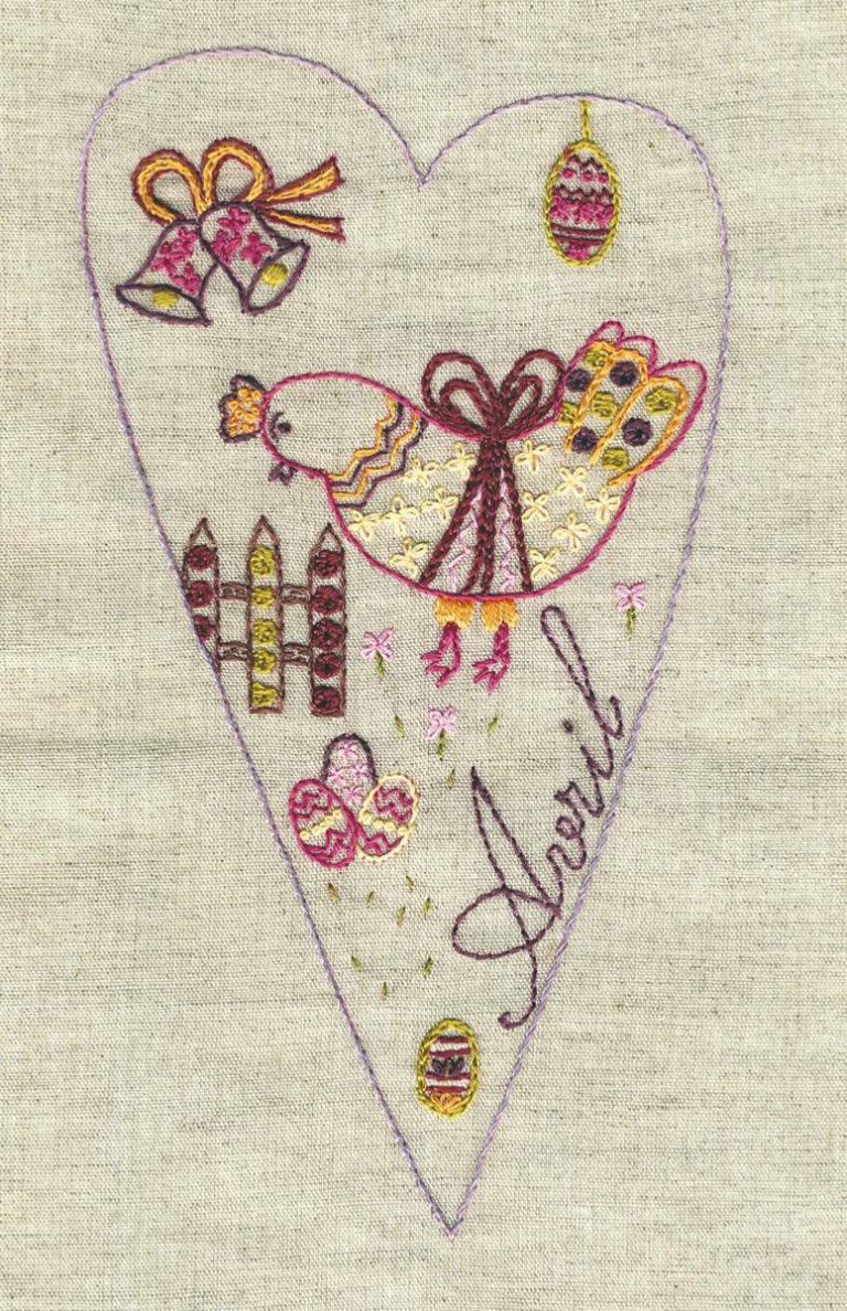 Patch Cœur Avril | Modèle à broder à télécharger